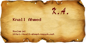 Knall Ahmed névjegykártya
